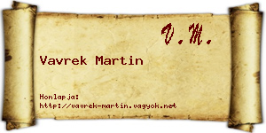 Vavrek Martin névjegykártya