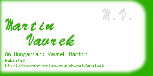 martin vavrek business card